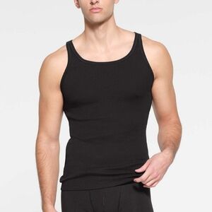 SKIMS Cotton Ribbed Mens Tank Top Shirt Undershirt Black Xlarge NWOT